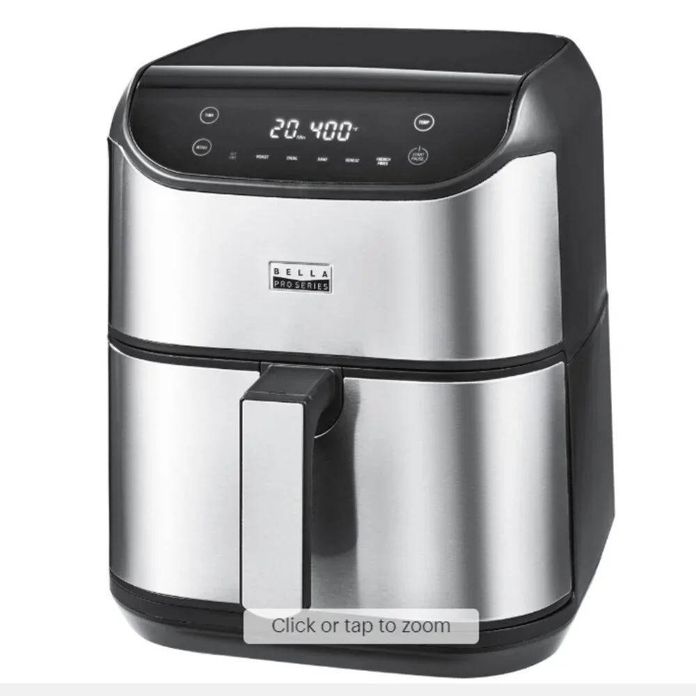 Bella Pro Series - 6-qt. Digital Air Fryer with Stainless Finish - Stainless Ste